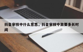 抖音审核中什么意思，抖音审核中需要多长时间