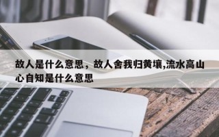 故人是什么意思，故人舍我归黄壤,流水高山心自知是什么意思