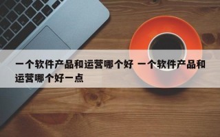 一个软件产品和运营哪个好 一个软件产品和运营哪个好一点