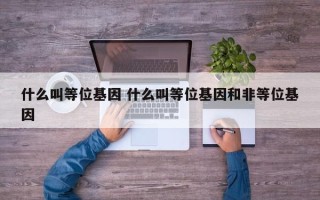 什么叫等位基因 什么叫等位基因和非等位基因