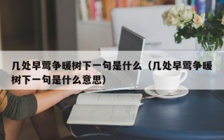 几处早莺争暖树下一句是什么（几处早莺争暖树下一句是什么意思）