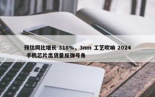 预估同比增长 318%，3nm 工艺吹响 2024 手机芯片出货量反弹号角