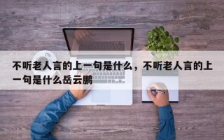 不听老人言的上一句是什么，不听老人言的上一句是什么岳云鹏