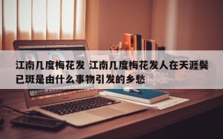 江南几度梅花发 江南几度梅花发人在天涯鬓已斑是由什么事物引发的乡愁