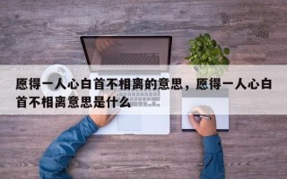 愿得一人心白首不相离的意思，愿得一人心白首不相离意思是什么