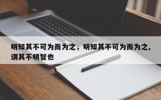 明知其不可为而为之，明知其不可为而为之,谓其不明智也