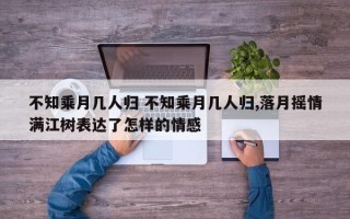 不知乘月几人归 不知乘月几人归,落月摇情满江树表达了怎样的情感