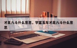 才高八斗什么意思，学富五车才高八斗什么意思