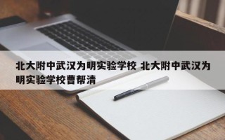 北大附中武汉为明实验学校 北大附中武汉为明实验学校曹帮清