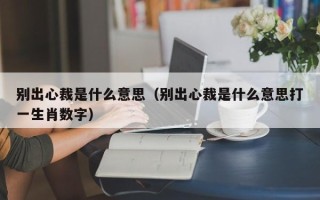 别出心裁是什么意思（别出心裁是什么意思打一生肖数字）