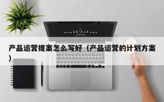 产品运营提案怎么写好（产品运营的计划方案）