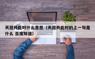 天涯共此时什么意思（天涯共此时的上一句是什么 百度知道）