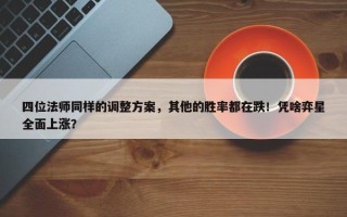 四位法师同样的调整方案，其他的胜率都在跌！凭啥弈星全面上涨？