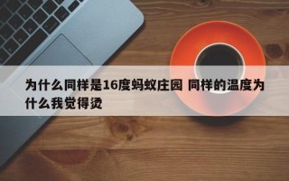 为什么同样是16度蚂蚁庄园 同样的温度为什么我觉得烫