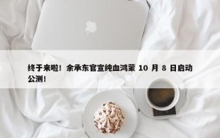 终于来啦！余承东官宣纯血鸿蒙 10 月 8 日启动公测！