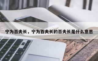 宁为百夫长，宁为百夫长的百夫长是什么意思