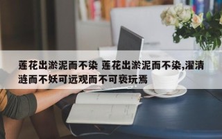 莲花出淤泥而不染 莲花出淤泥而不染,濯清涟而不妖可远观而不可亵玩焉