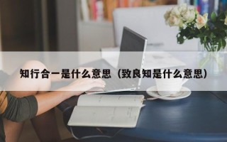 知行合一是什么意思（致良知是什么意思）