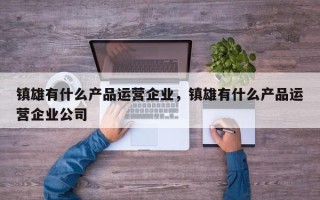 镇雄有什么产品运营企业，镇雄有什么产品运营企业公司