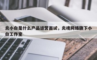 炎小白是什么产品运营面试，炎魂网络旗下小白工作室