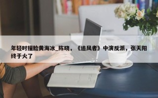 年轻时撞脸黄海冰_陈晓，《追风者》中演反派，张天阳终于火了